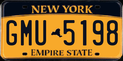 NY license plate GMU5198