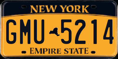 NY license plate GMU5214