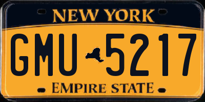 NY license plate GMU5217