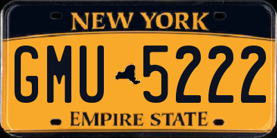 NY license plate GMU5222