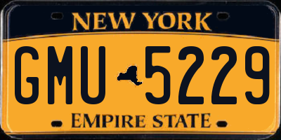 NY license plate GMU5229