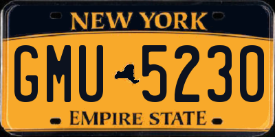 NY license plate GMU5230