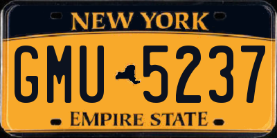 NY license plate GMU5237
