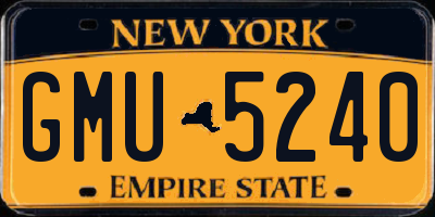 NY license plate GMU5240