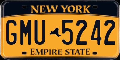 NY license plate GMU5242