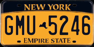 NY license plate GMU5246