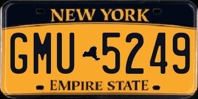 NY license plate GMU5249