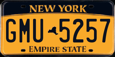 NY license plate GMU5257