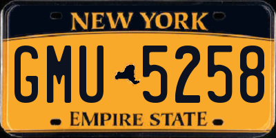 NY license plate GMU5258
