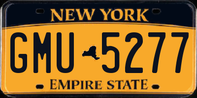 NY license plate GMU5277