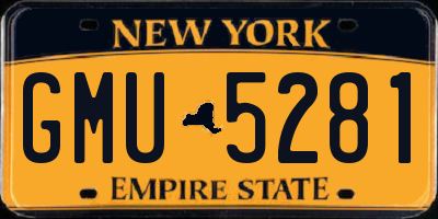 NY license plate GMU5281