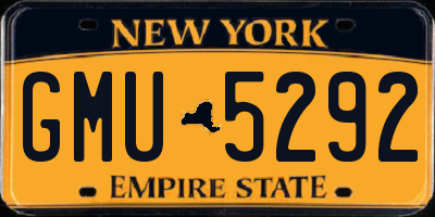 NY license plate GMU5292
