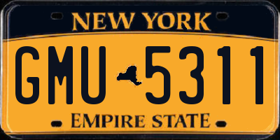NY license plate GMU5311