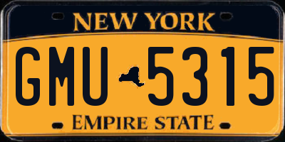 NY license plate GMU5315