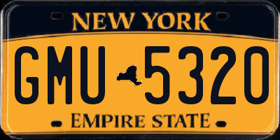 NY license plate GMU5320