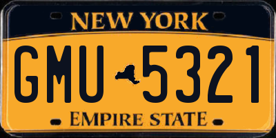 NY license plate GMU5321