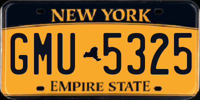 NY license plate GMU5325