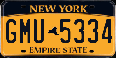 NY license plate GMU5334