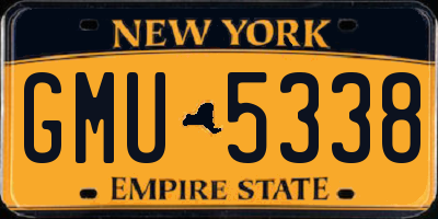 NY license plate GMU5338