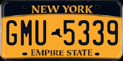 NY license plate GMU5339