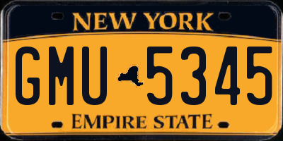 NY license plate GMU5345
