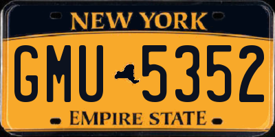 NY license plate GMU5352