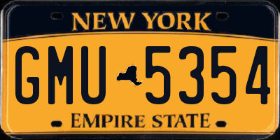 NY license plate GMU5354