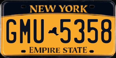 NY license plate GMU5358