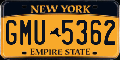 NY license plate GMU5362