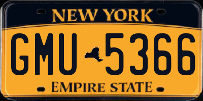 NY license plate GMU5366