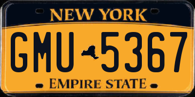 NY license plate GMU5367