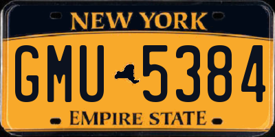 NY license plate GMU5384
