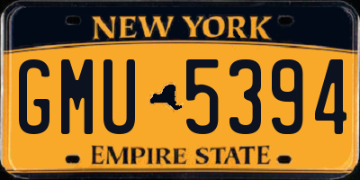 NY license plate GMU5394