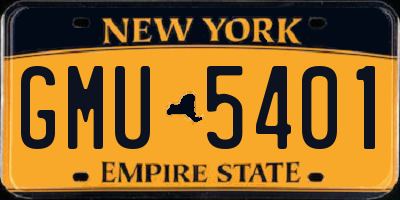 NY license plate GMU5401