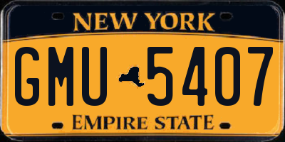 NY license plate GMU5407