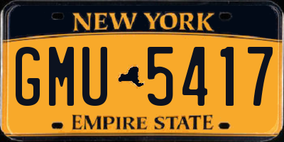 NY license plate GMU5417