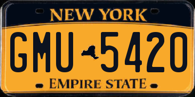 NY license plate GMU5420