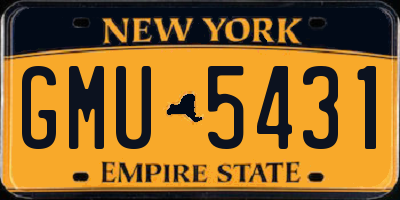 NY license plate GMU5431