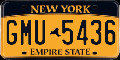 NY license plate GMU5436