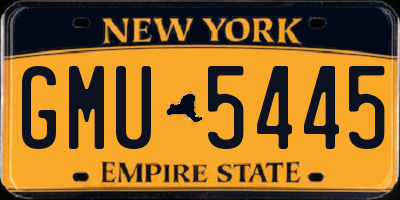 NY license plate GMU5445