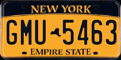 NY license plate GMU5463