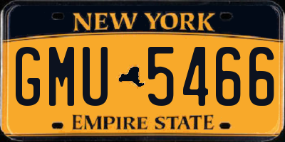 NY license plate GMU5466