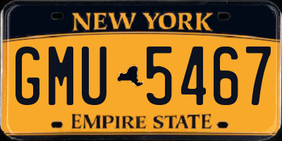 NY license plate GMU5467