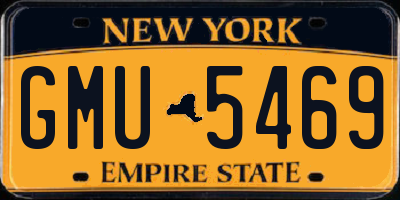 NY license plate GMU5469