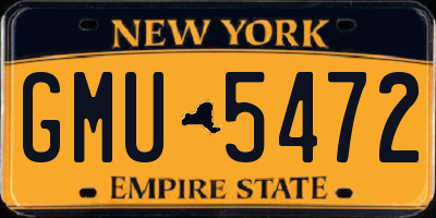NY license plate GMU5472