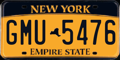 NY license plate GMU5476