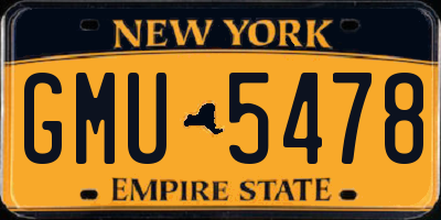 NY license plate GMU5478