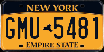 NY license plate GMU5481