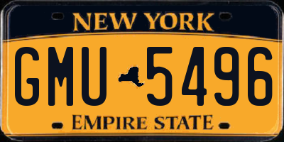 NY license plate GMU5496