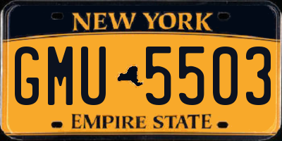 NY license plate GMU5503